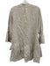 Sabbia Di Lino Size M Gray Beige Linen 3/4 Bell Sleeve 1/2 Button Pleated Dress Gray Beige / M