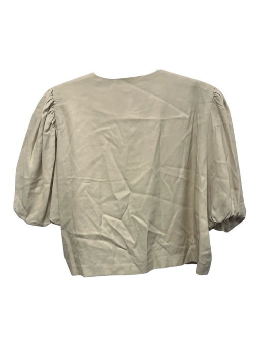 Bleu Blanc Rouge Size S Beige Viscose & Rayon Short Puff Sleeve 1 Button Jacket Beige / S