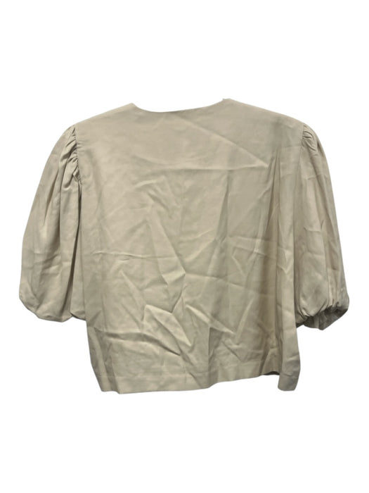 Bleu Blanc Rouge Size S Beige Viscose & Rayon Short Puff Sleeve 1 Button Jacket Beige / S