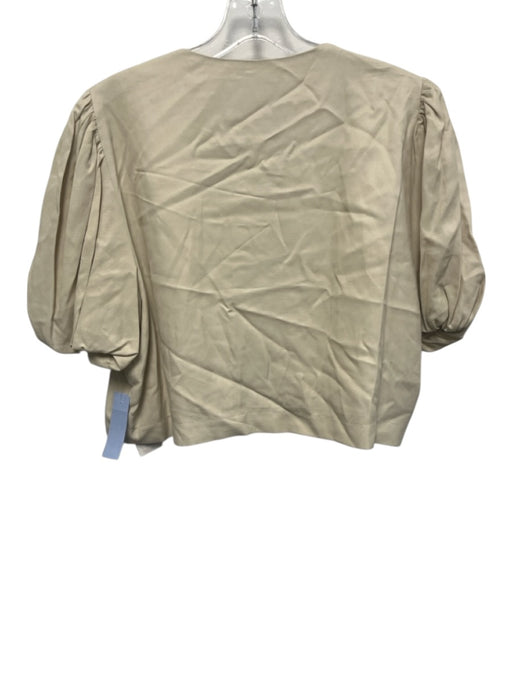 Bleu Blanc Rouge Size L Beige Viscose & Rayon Short Puff Sleeve 1 Button Jacket Beige / L