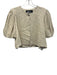 Bleu Blanc Rouge Size L Beige Viscose & Rayon Short Puff Sleeve 1 Button Jacket Beige / L