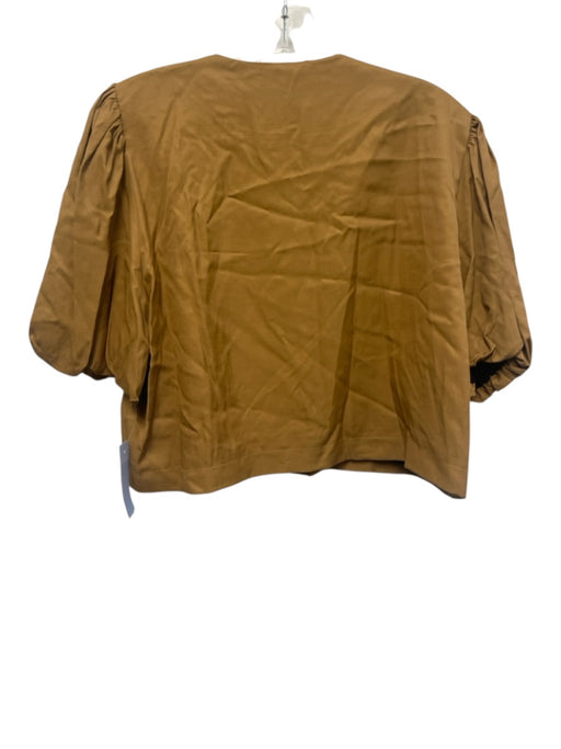Bleu Blanc Rouge Size S Brown Viscose & Rayon Short Puff Sleeve 1 Button Jacket Brown / S