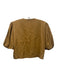 Bleu Blanc Rouge Size L Brown Viscose & Rayon Short Puff Sleeve 1 Button Jacket Brown / L