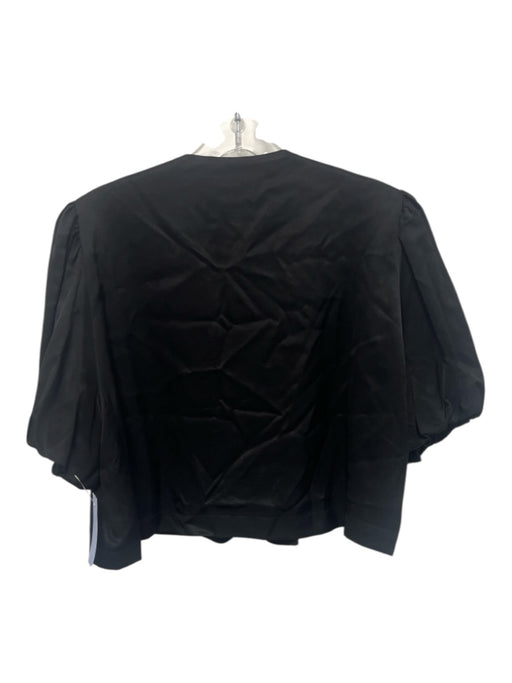 Bleu Blanc Rouge Size S Black Viscose & Rayon Short Puff Sleeve 1 Button Jacket Black / S
