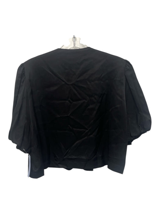 Bleu Blanc Rouge Size S Black Viscose & Rayon Short Puff Sleeve 1 Button Jacket Black / S