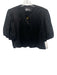 Bleu Blanc Rouge Size L Black Viscose & Rayon Short Puff Sleeve 1 Button Jacket Black / L
