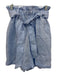 Sabbia Di Lino Size XS Light Blue Linen Elastic Paperbag Waist Heathered Shorts Light Blue / XS
