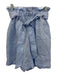 Sabbia Di Lino Size S Light Blue Linen Elastic Paperbag Waist Heathered Shorts Light Blue / S