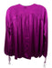 Catherine Gee Size M Purple Silk Long Sleeve Split Neck Tie Neck Top Purple / M