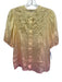 Christy Lynn Size 6 Yellow & Pink Linen & Silk Short Sleeve Floral Cutout Top Yellow & Pink / 6
