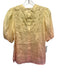 Christy Lynn Size 2 Yellow & Pink Linen & Silk Short Sleeve Floral Cutout Top Yellow & Pink / 2