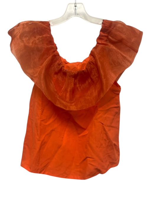 Bleu Blanc Rouge Size 38 Orange Polyester Pop Over Off Shoulder Top Orange / 38