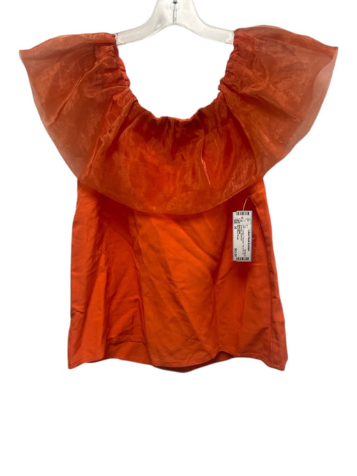 Bleu Blanc Rouge Size 38 Orange Polyester Pop Over Off Shoulder Top Orange / 38