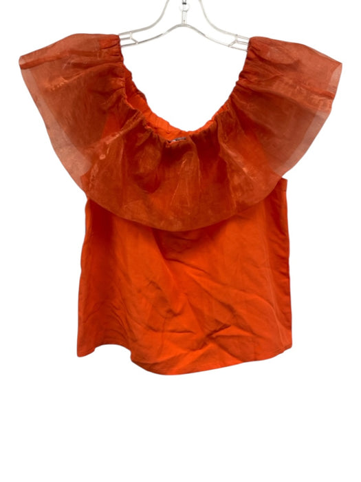 Bleu Blanc Rouge Size 38 Orange Polyester Pop Over Off Shoulder Top Orange / 38