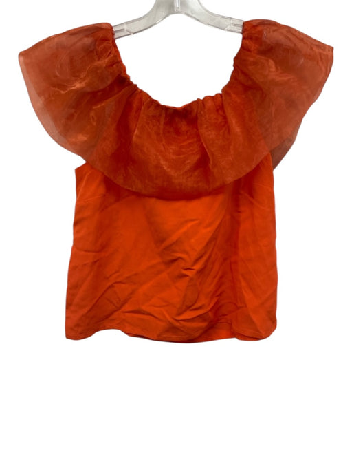 Bleu Blanc Rouge Size 38 Orange Polyester Pop Over Off Shoulder Top Orange / 38