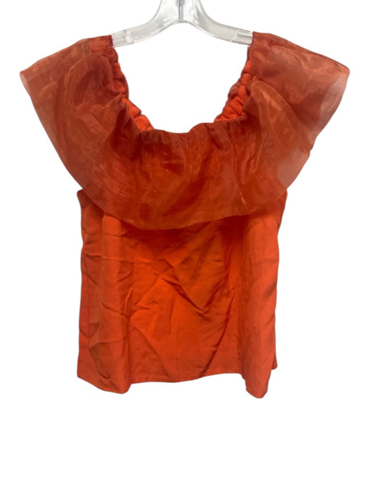 Bleu Blanc Rouge Size 42 Orange Polyester Pop Over Off Shoulder Top Orange / 42