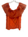 Bleu Blanc Rouge Size 42 Orange Polyester Pop Over Off Shoulder Top Orange / 42