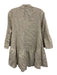 Sabbia Di Lino Size XS Gray Beige Linen 3/4 Bell Sleeve 1/2 Button Pleated Dress Gray Beige / XS