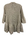 Sabbia Di Lino Size L Gray Beige Linen 3/4 Bell Sleeve 1/2 Button Pleated Dress Gray Beige / L