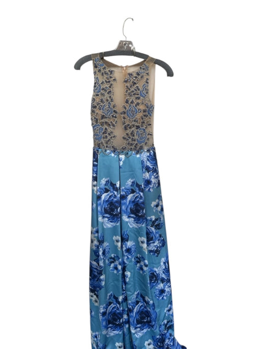 Patricia Bonaldi Size 4 Blue Floral Gown Blue / 4