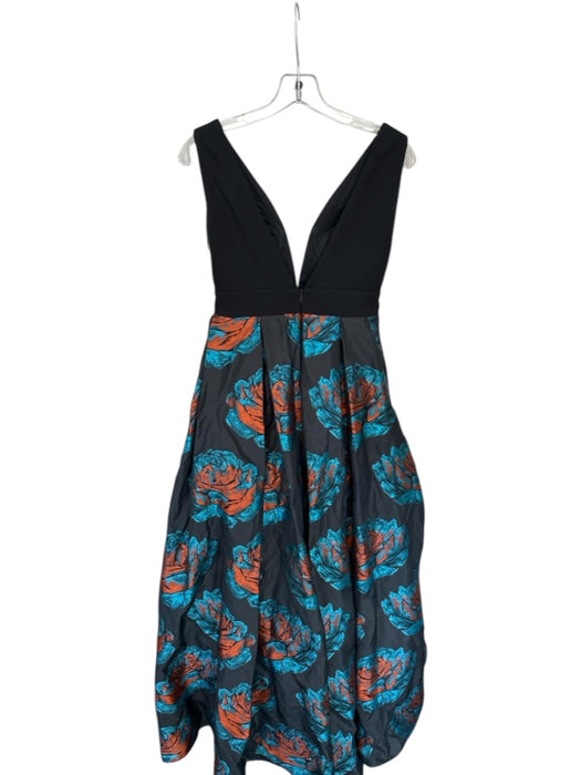 Jovani Size 4 Black & Blue floral Mesh Gown Black & Blue / 4