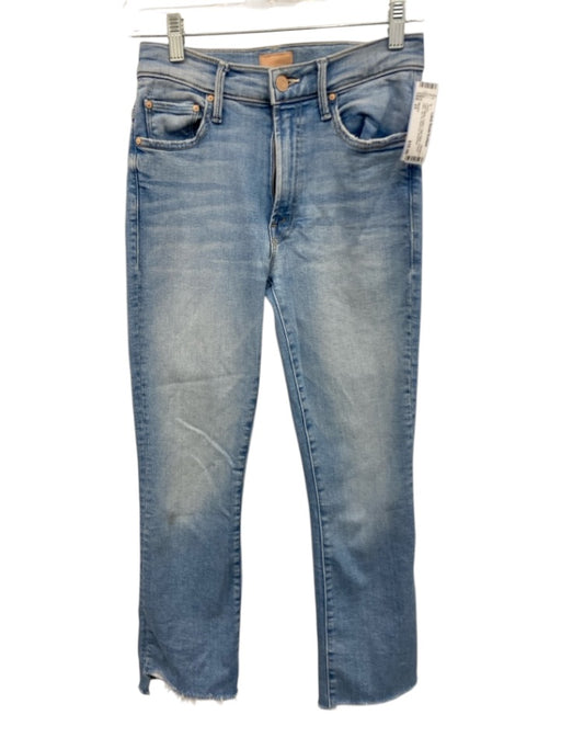 Mother Size 25 Light Wash Cotton High Waist Frayed Hem Zip Fly Boot Cut Jeans Light Wash / 25