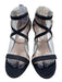 Nina Shoe Size 8 Midnight blue textile upper Glitter Ankle Buckle Sandals Midnight blue / 8
