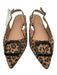 Nordstrom Shoe Size 9 Beige & Brown Leather Upper Leopard Print Flat Slingbacks Beige & Brown / 9