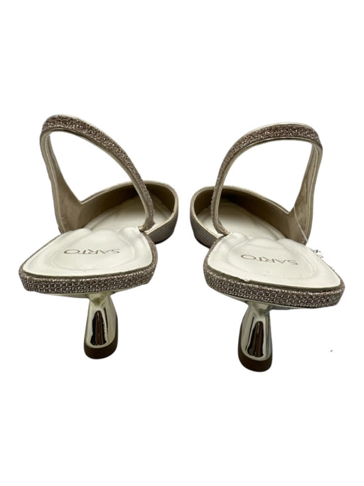 Sarto Shoe Size 10 Champagne Gold textile upper Glitter Pointed Toe Slingbacks Champagne Gold / 10