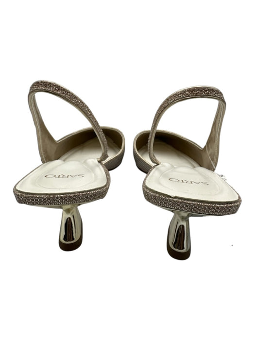 Sarto Shoe Size 10 Champagne Gold textile upper Glitter Pointed Toe Slingbacks Champagne Gold / 10