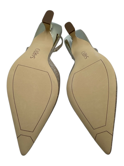 Sarto Shoe Size 10 Champagne Gold textile upper Glitter Pointed Toe Slingbacks Champagne Gold / 10