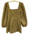 Free People Size 4 Green, Blue, Orange Cotton Velvet Floral Print Mini Dress Green, Blue, Orange / 4