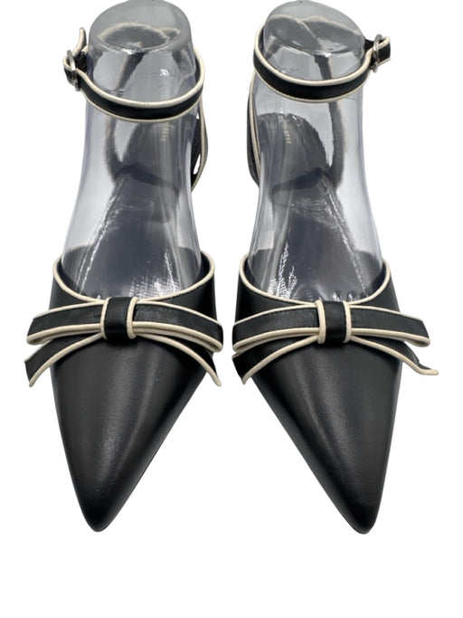 Maeve Shoe Size 8.5 Black & White Leather Upper Contrast Trim Bow Pumps Black & White / 8.5