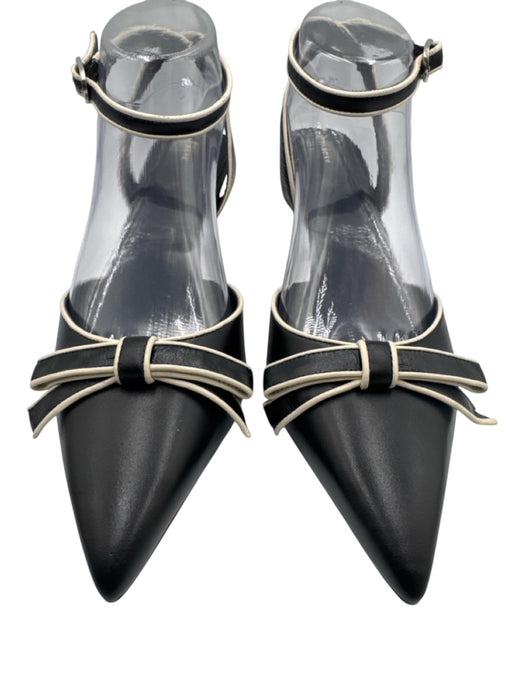 Maeve Shoe Size 8.5 Black & White Leather Upper Contrast Trim Bow Pumps Black & White / 8.5
