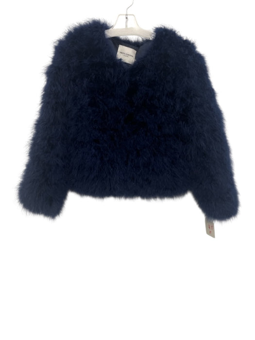 Nikita Karizma Size S Navy No Fabric Tag Faux Feathers Hook Closure Jacket Navy / S