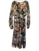 Socialite Size M Green Multi Poly Blend V Neck Swiss Dot Long Sleeve Dress Green Multi / M