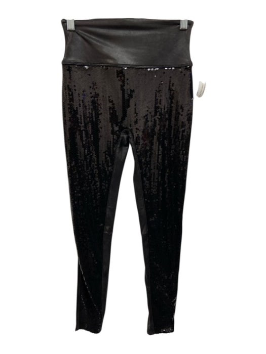 Spanx Size S Black Synthetic Sequin Coated Leggings Black / S