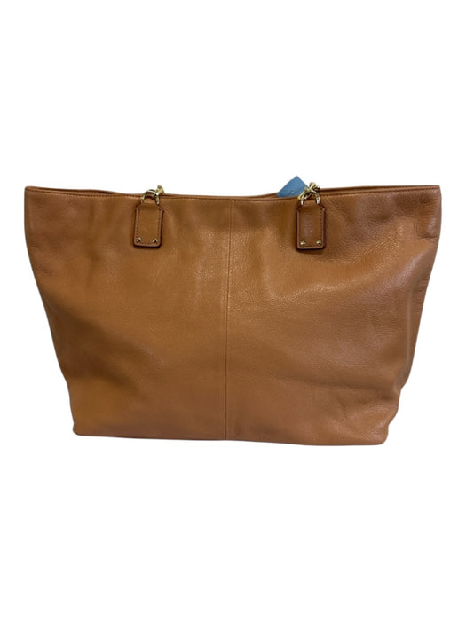 Tory Burch Brown Leather Snap Button Top Handle embossed logo Tassels Bag Brown / L