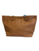 Tory Burch Brown Leather Snap Button Top Handle embossed logo Tassels Bag Brown / L