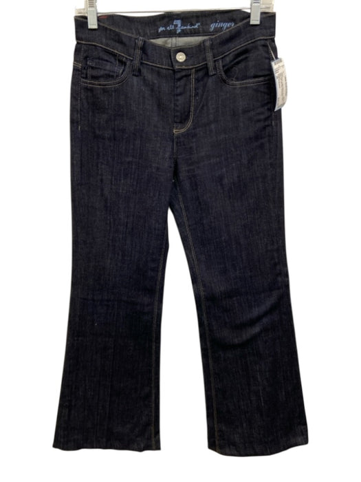 7 For All Mankind Size 26 Dark Wash Cotton Blend Zip & Button Wide Leg Jeans Dark Wash / 26