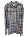 Johnnie O Size XXL Brown & Blue Linen Blend Plaid Button Up Long Sleeve Shirt Brown & Blue / XXL
