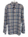Johnnie O Size XXL Gray & Orange Cotton Plaid Button Up Men's Long Sleeve Shirt Gray & Orange / XXL