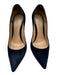 Gianvito Rossi Shoe Size 38.5 Navy Blue Leather Upper Suede Pointed Toe Pumps Navy Blue / 38.5
