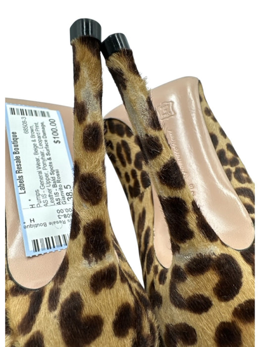 Gianvito Rossi Shoe Size 38.5 Beige & Brown Leather Upper Ponyhair Pumps Beige & Brown / 38.5