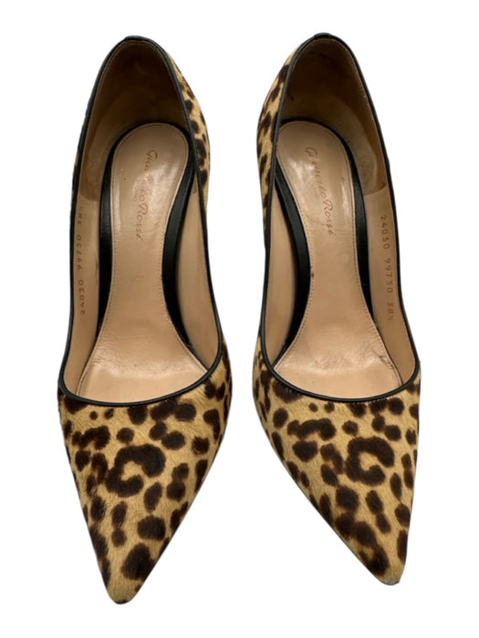 Gianvito Rossi Shoe Size 38.5 Beige & Brown Leather Upper Ponyhair Pumps Beige & Brown / 38.5