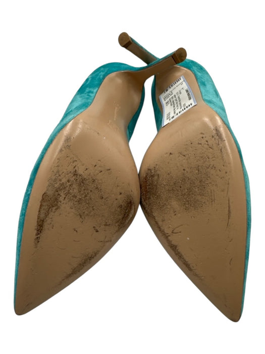 Gianvito Rossi Shoe Size 38.5 Aquamarine Blue Leather Upper Suede Stiletto Pumps Aquamarine Blue / 38.5