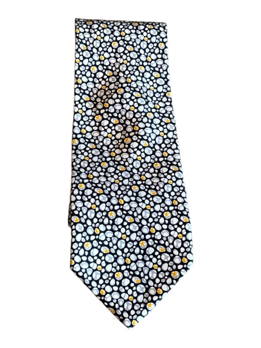 Salvatore Ferragamo Black & Multi Silk All Over Print Men's Ties Black & Multi