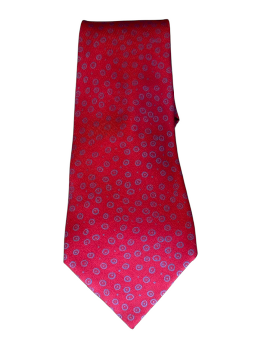 Hermes Red & Blue Silk All Over Print Men's Ties Red & Blue