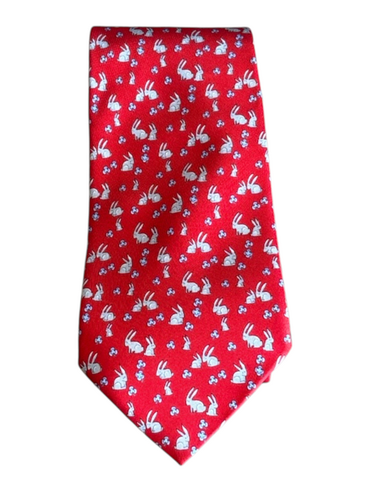 Salvatore Ferragamo Red & Multi Silk Bunnies Men's Ties Red & Multi