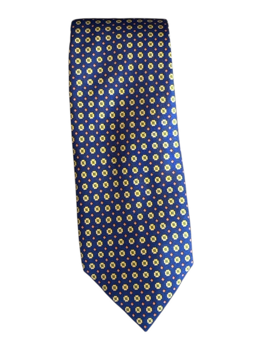 Sid Mashburn Navy Blue & Multi Silk Flowers Men's Ties Navy Blue & Multi